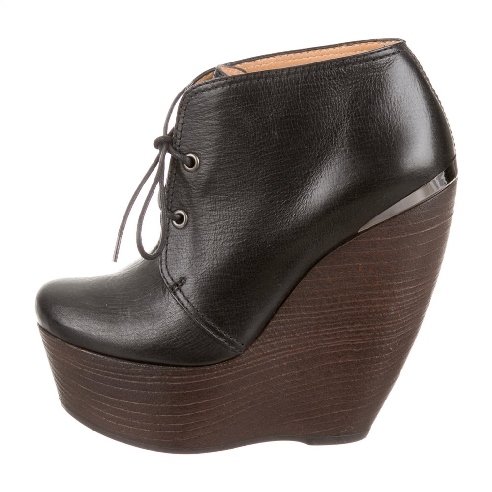 Authentic Lanvin Leather Wedge Platform Shoes